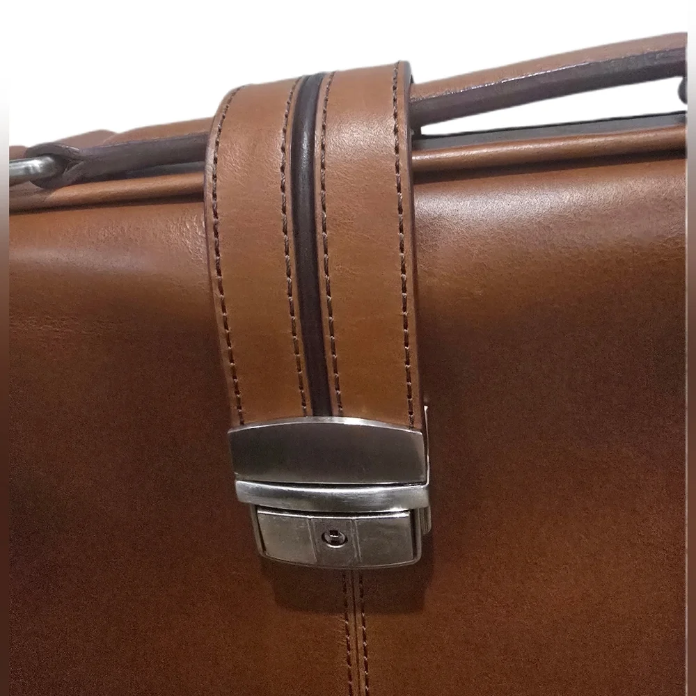 Johnston & Murphy Tan Leather Briefcase